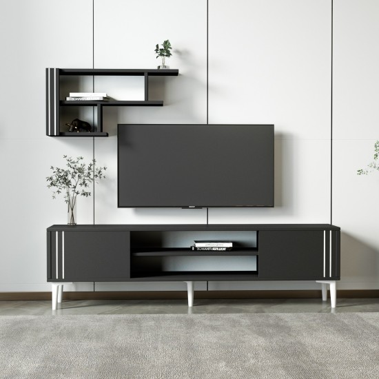 TV Unit Snow Set - Anthracite Anthracite TV Unit Snow Set - Anthracite Anthracite