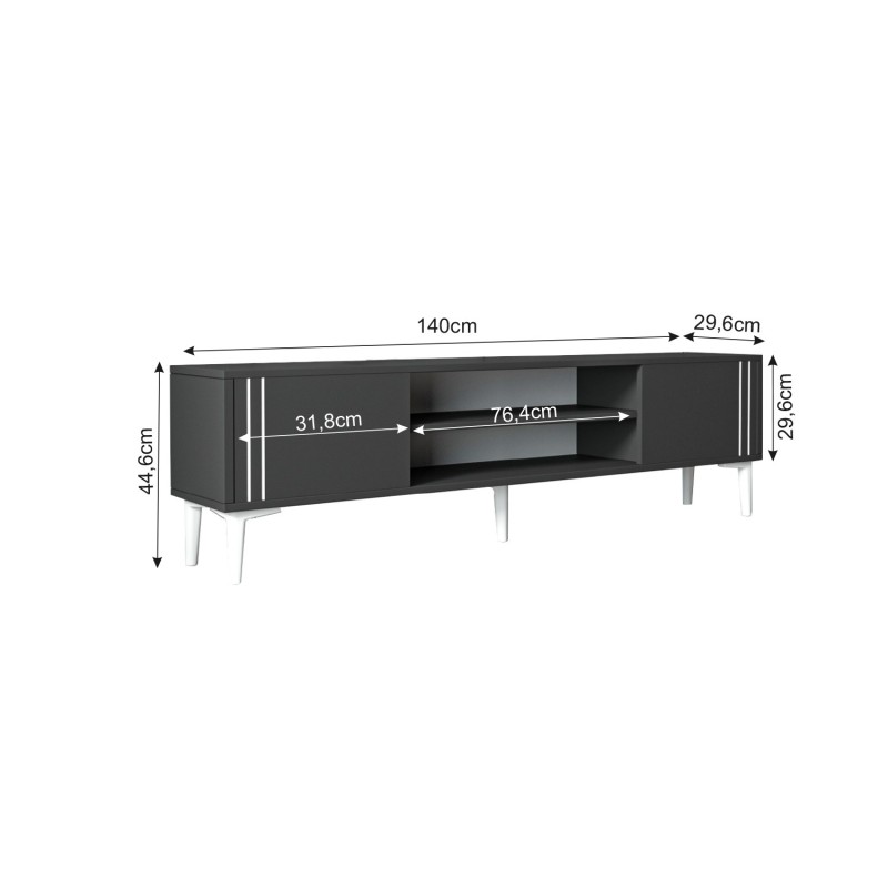 TV Stand Snow - Anthracite Anthracite