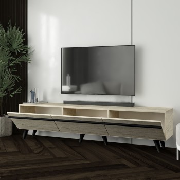 TV Stand Amsterdam Style - Travertine, Black Travertine
Black