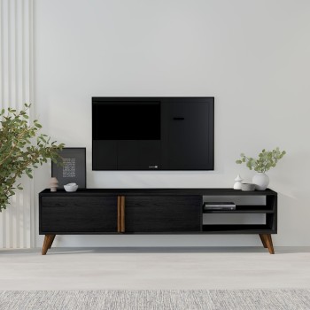 TV Stand Benoit - Wood Black Wood Black