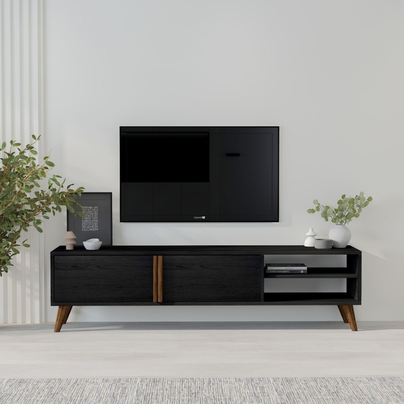 TV Stand Benoit - Wood Black Wood Black