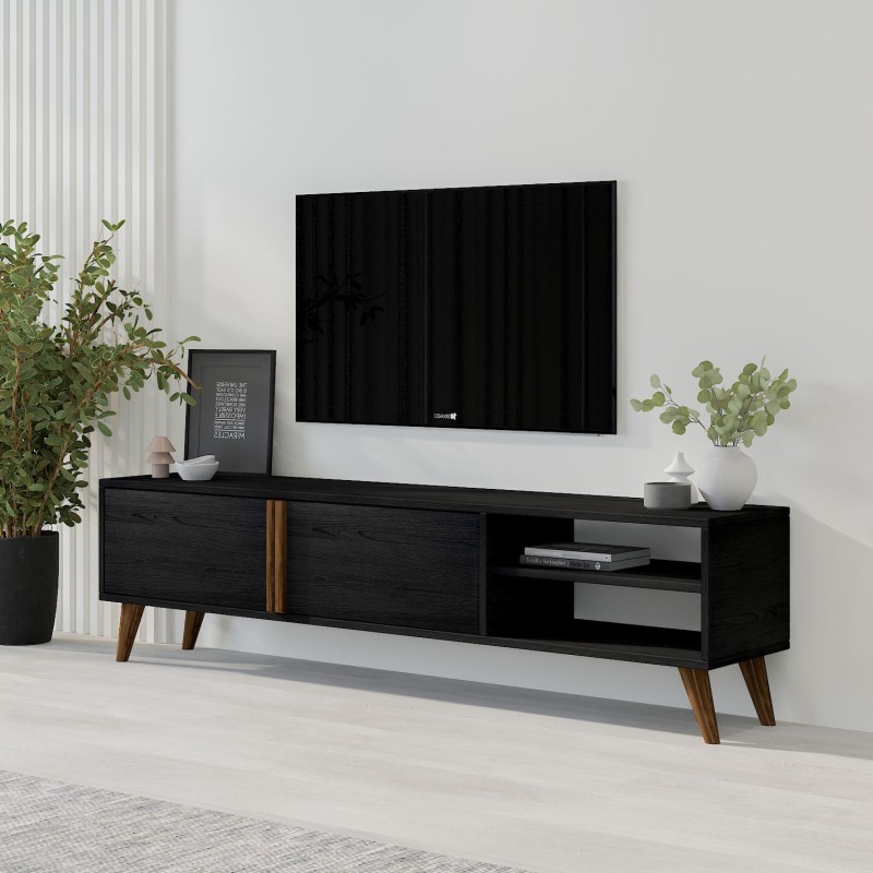 TV Stand Benoit - Wood Black Wood Black