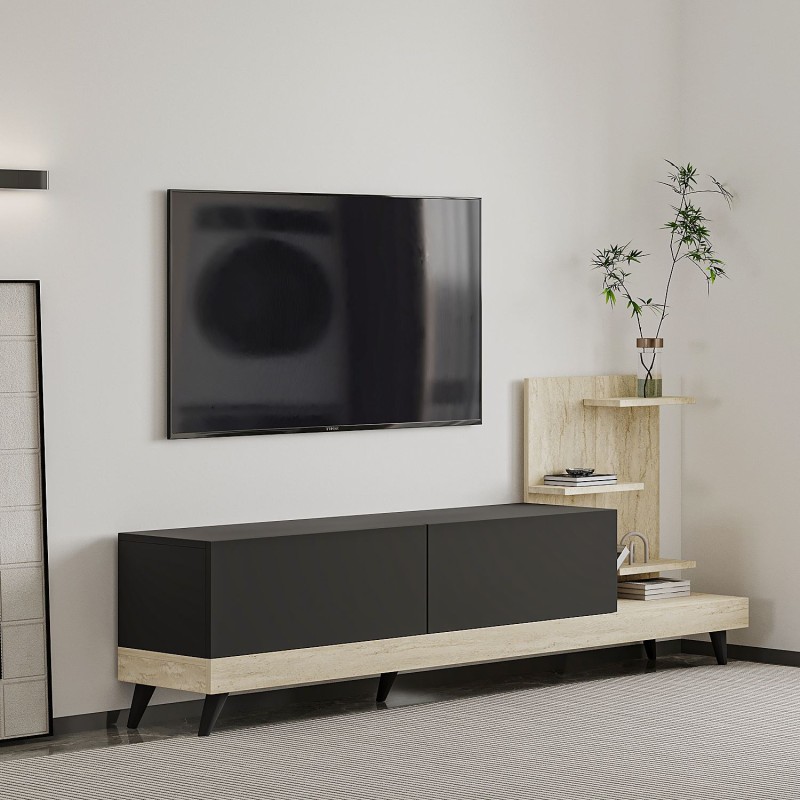 TV Stand Dizayn - Anthracite, Travertine Anthracite
Travertine