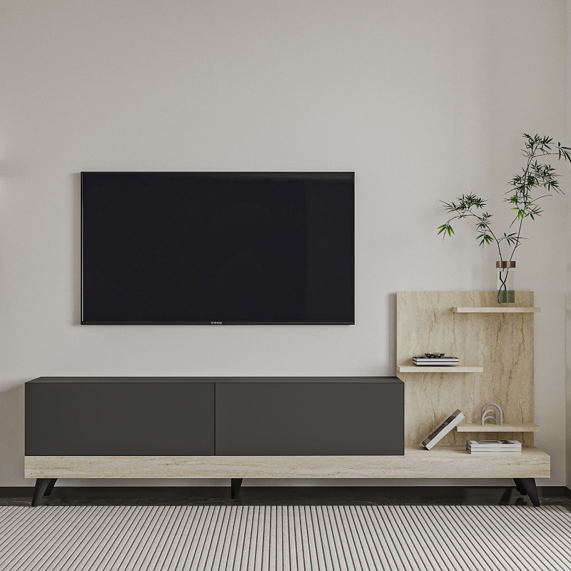 TV Stand Dizayn - Anthracite, Travertine Anthracite
Travertine