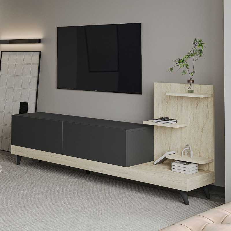 TV Stand Dizayn - Anthracite, Travertine Anthracite
Travertine