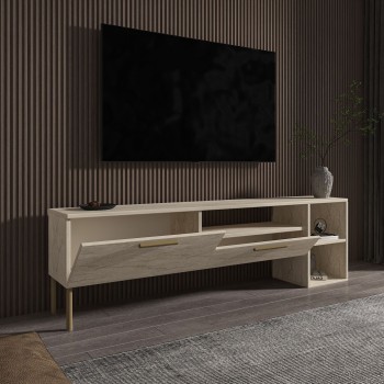 TV Stand Parion - Travertine Travertine
