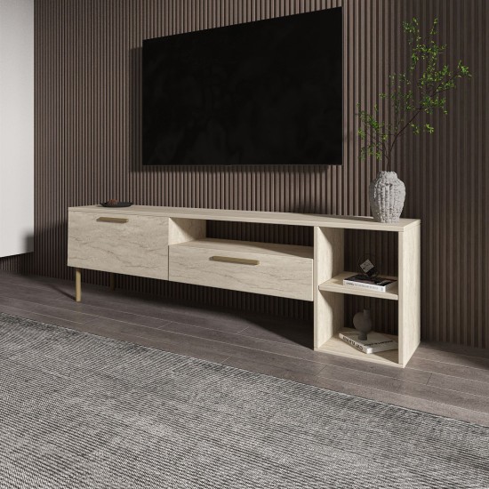 TV Stand Parion - Travertine Travertine TV Stand Parion - Travertine Travertine