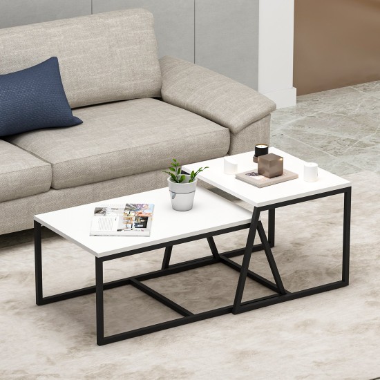 Coffee Table Minimal - White White Coffee Table Minimal - White White