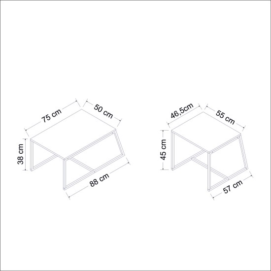 Coffee Table Minimal - White White Coffee Table Minimal - White White