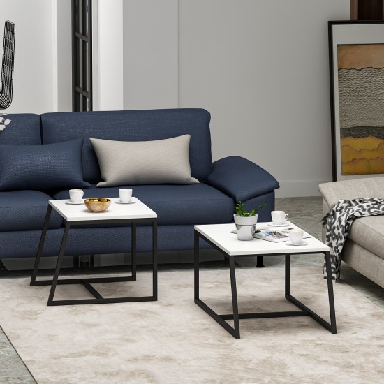 Coffee Table Minimal - White White Coffee Table Minimal - White White