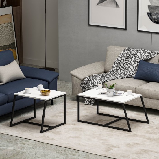Coffee Table Minimal - White White Coffee Table Minimal - White White