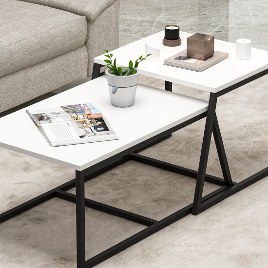 Coffee Table Minimal - White White Coffee Table Minimal - White White