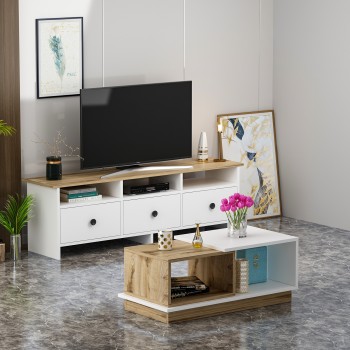 Living Room Furniture Set Oslo White
Oak