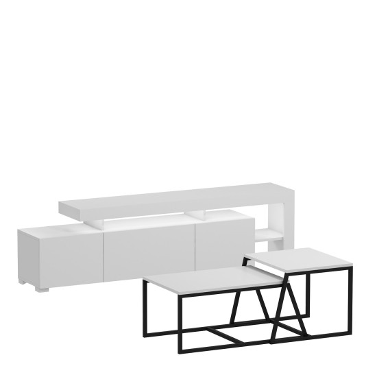 Hanah Home Living Room Furniture Set Beliz - White White