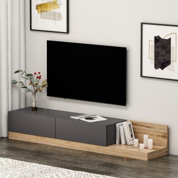 TV Stand Majör - Anthracite, Walnut Anthracite
Walnut