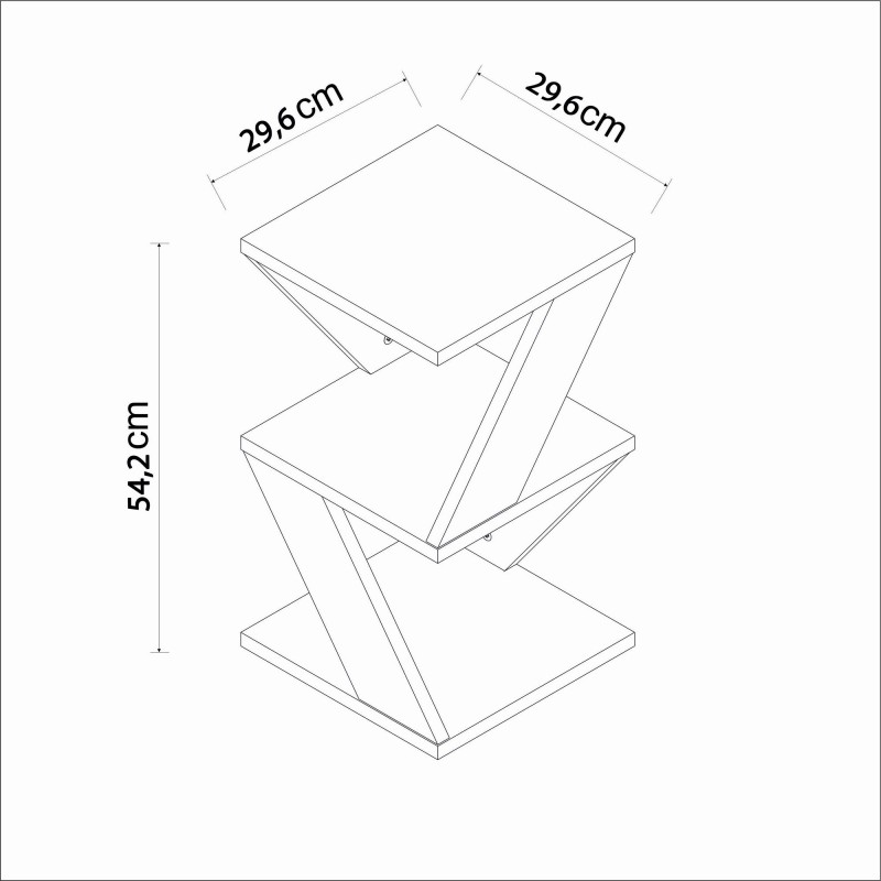 Side Table Albeni - Black, Oak Black
Oak