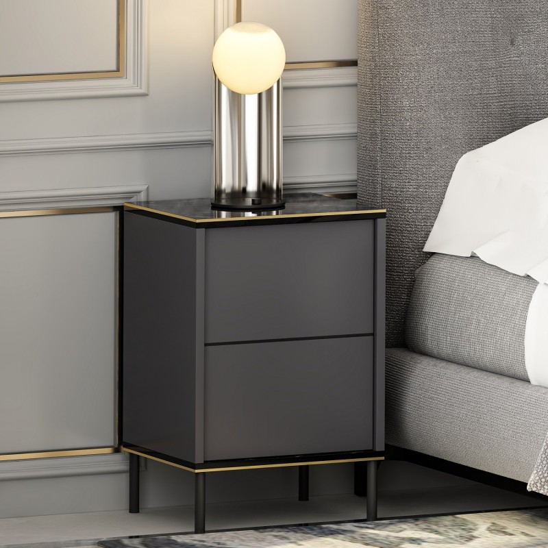 Hanah Home Nightstand Imaj - Anthracite Anthracite