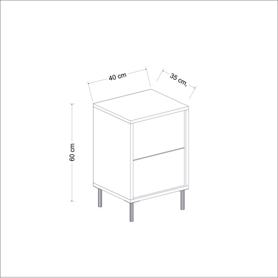 Nightstand Imaj - Anthracite Anthracite Hanah Home Nightstand Imaj - Anthracite Anthracite