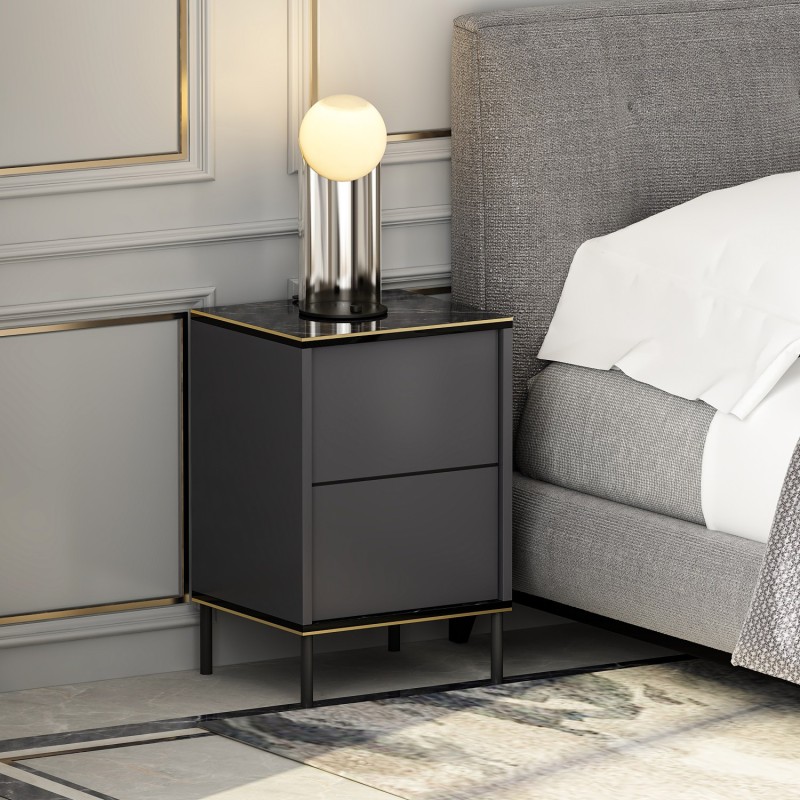 Hanah Home Nightstand Imaj - Anthracite Anthracite
