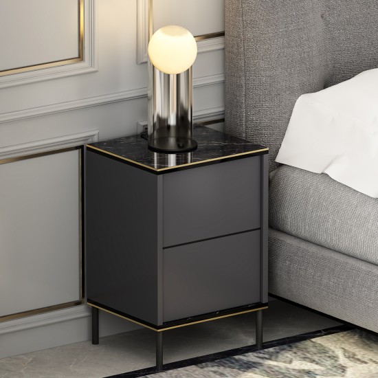 Nightstand Imaj - Anthracite Anthracite Hanah Home Nightstand Imaj - Anthracite Anthracite