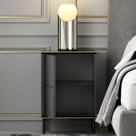 Nightstand Imaj - Anthracite Anthracite Hanah Home Nightstand Imaj - Anthracite Anthracite
