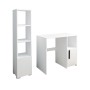 Study Desk & Bookshelf Kuzey Set - White White