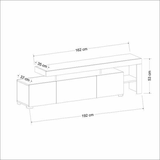 Έπιπλο Τηλεόρασης Beliz 192x35x53εκ - Travertine Μπεζ