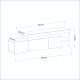 Έπιπλο Τηλεόρασης Beliz 192x35x53εκ - Travertine Μπεζ