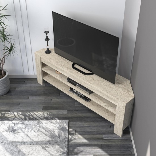TV Stand Corner - Travertine Travertine TV Stand Corner - Travertine Travertine