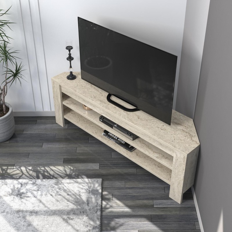 TV Stand Corner - Travertine Travertine