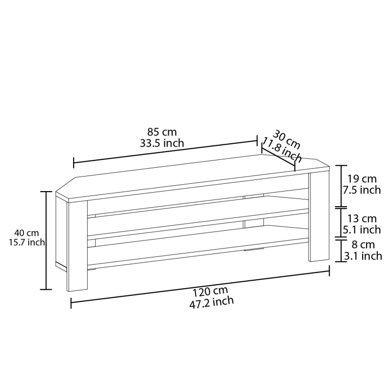 TV Stand Corner - Travertine Travertine