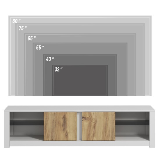 TV Stand Aydos - White, Oak White
Oak TV Stand Aydos - White, Oak White
Oak