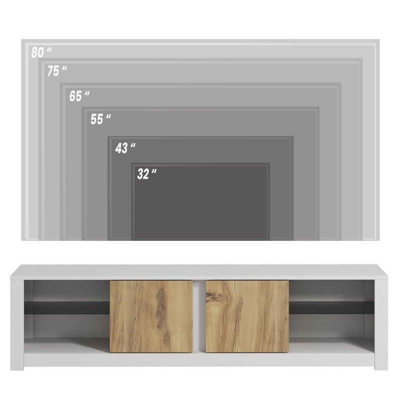 TV Stand Aydos - White, Oak White
Oak