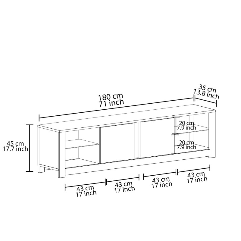 TV Stand Aydos - White, Oak White
Oak