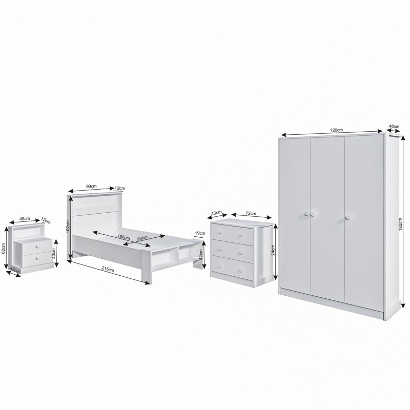 Young Room Set Life - White White