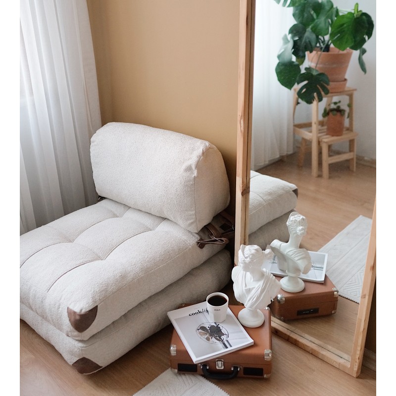 Atelier del Sofa 1-Seat Sofa-Bed Fold Teddy - Cream Cream