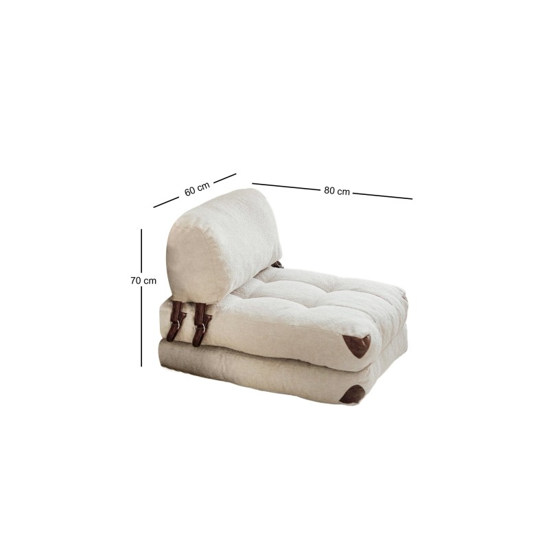 Atelier del Sofa 1-Seat Sofa-Bed Fold Teddy - Cream Cream