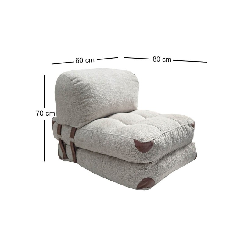 Atelier del Sofa 1-Seat Sofa-Bed Fold Teddy - Grey Grey
