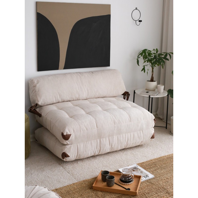 2-Seat Sofa-Bed Fold Kadife 2 - White White