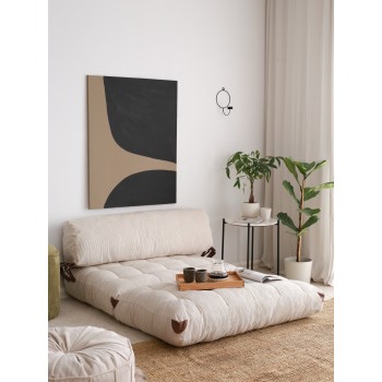 2-Seat Sofa-Bed Fold Kadife 2 - White White