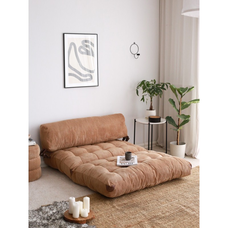 Atelier del Sofa 2-Seat Sofa-Bed Fold Kadife 2 - Camel Camel