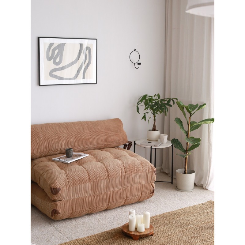 Atelier del Sofa 2-Seat Sofa-Bed Fold Kadife 2 - Camel Camel