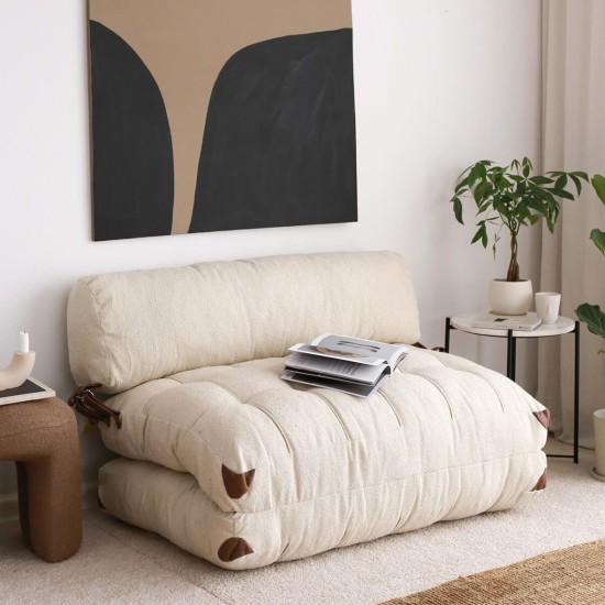 2-Seat Sofa-Bed Fold Teddy 2 - Cream Cream Atelier del Sofa 2-Seat Sofa-Bed Fold Teddy 2 - Cream Cream
