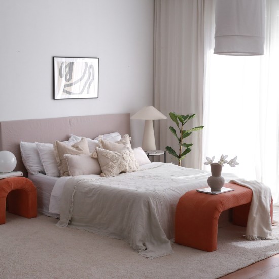 Pouffe Nu Bench - Coral Coral Atelier del Sofa Pouffe Nu Bench - Coral Coral