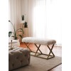 Atelier del Sofa Bench Capraz Pelush - Gold, White Gold
White