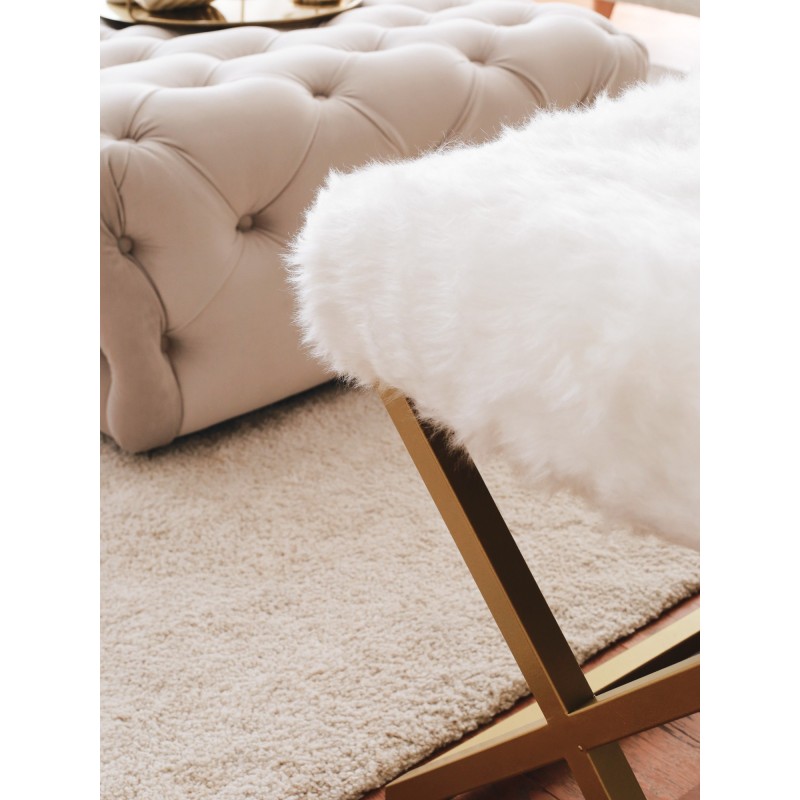 Atelier del Sofa Bench Capraz Pelush - Gold, White Gold
White