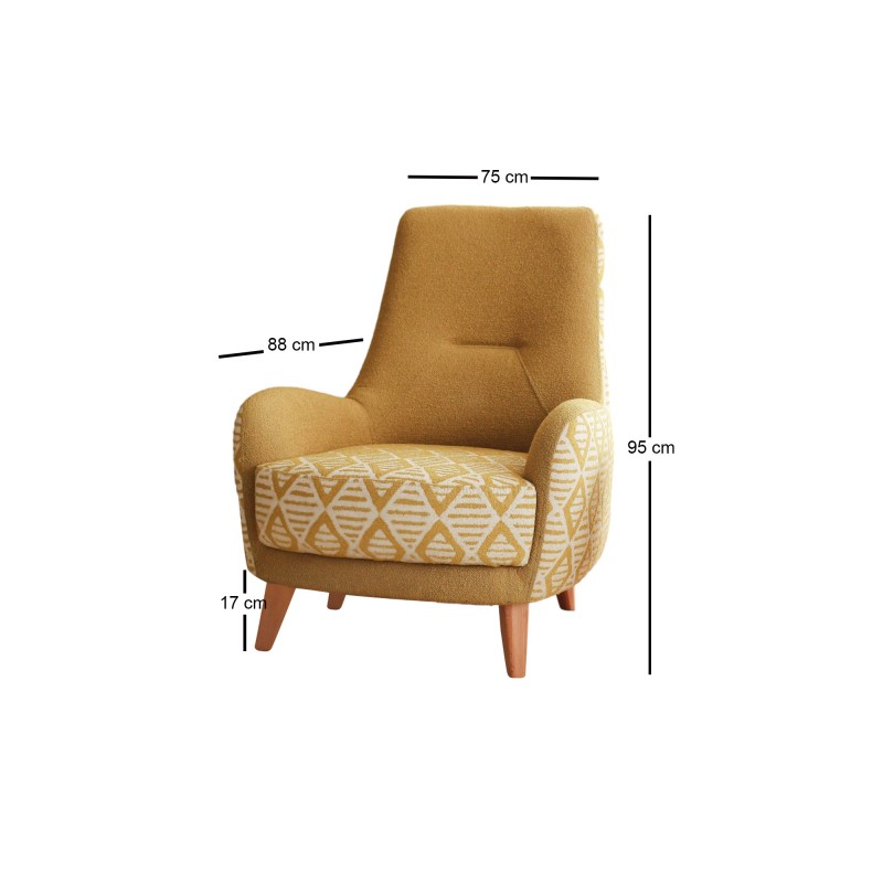 Wing Chair Aztek - Yellow Yellow