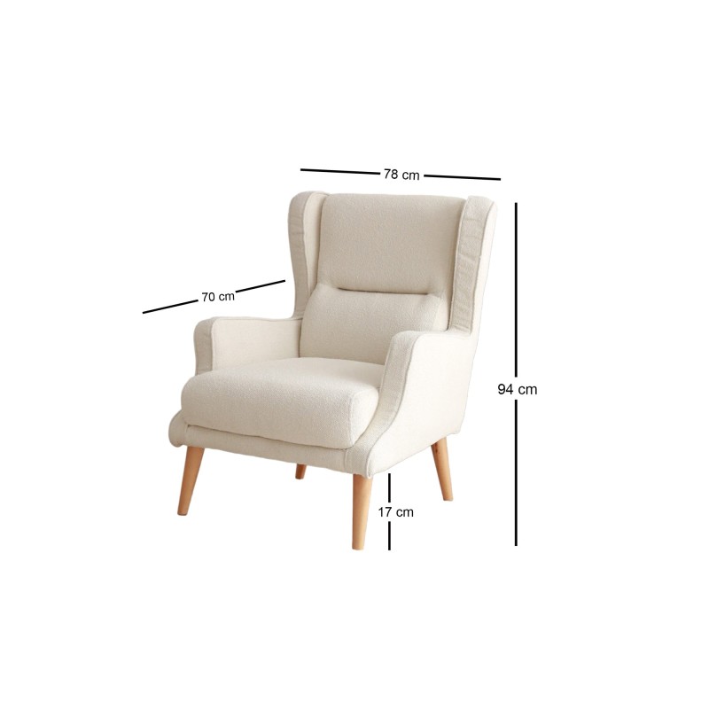 Wing Chair Klam - Cream Cream