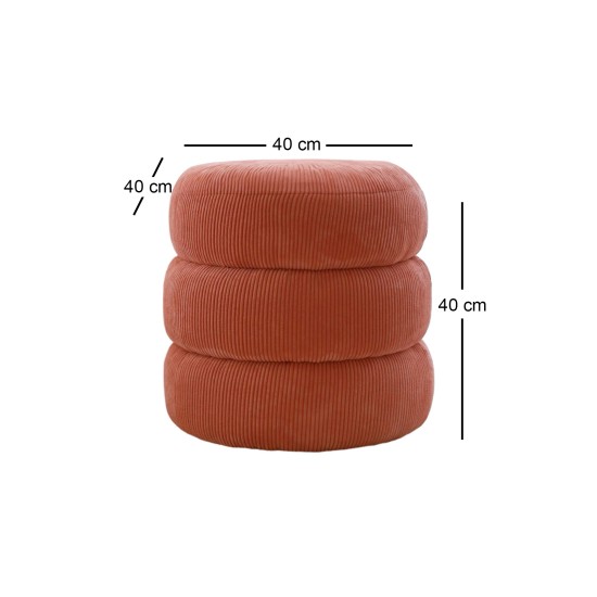 Pouffe Boum - Vermilion Coral Atelier del Sofa Pouffe Boum - Vermilion Coral