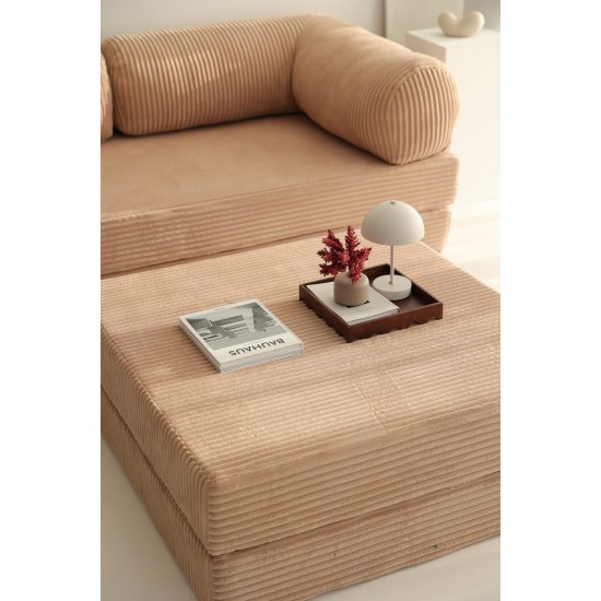 Corner Sofa-Bed Nook - Brown - v1 Brown Corner Sofa-Bed Nook - Brown - v1 Brown